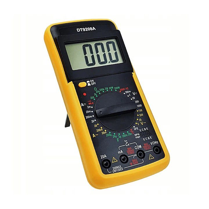 Aparat de masura VerkGroup, multimetru digital DT9208A, ecran LCD, 20A / 1000V