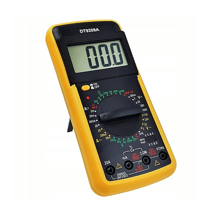 Aparat de masura VerkGroup, multimetru digital DT9208A, ecran LCD, 20A / 1000V