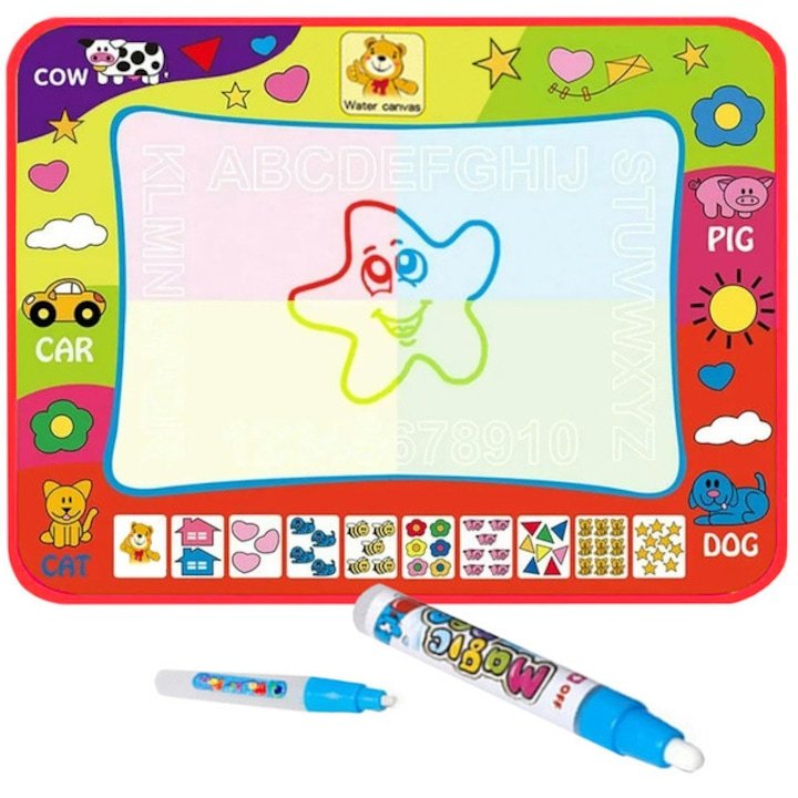 Covoras de colorat cu apa - plansa de desen fara pete, 80 x 60 cm